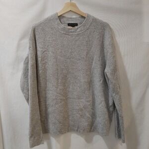 Saks Fifth Avenue Sweater Crew Neck‎ Long Sleeve Heathered Gray XS Coziest Knit